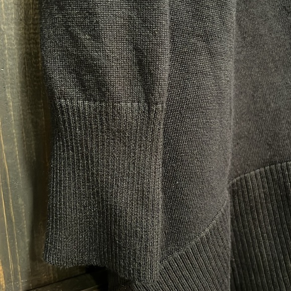 NWT Pointelle Open Cardigan S Black Pockets Hooded Stretch Neutral Boho Cozy - Picture 7 of 9